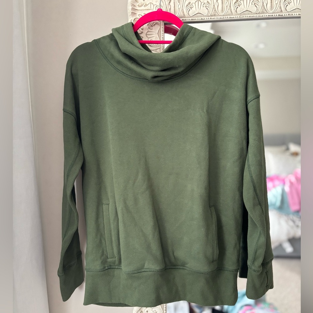 Olive Green Oh So Soft Cowl Neck Hoodie Women’s Sweatshirt | Zyia Active
